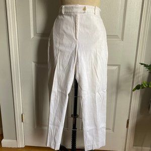 NWOT Valentino Roma White Twill Cropped Pants Trousers Spring Size EU 44 US 8